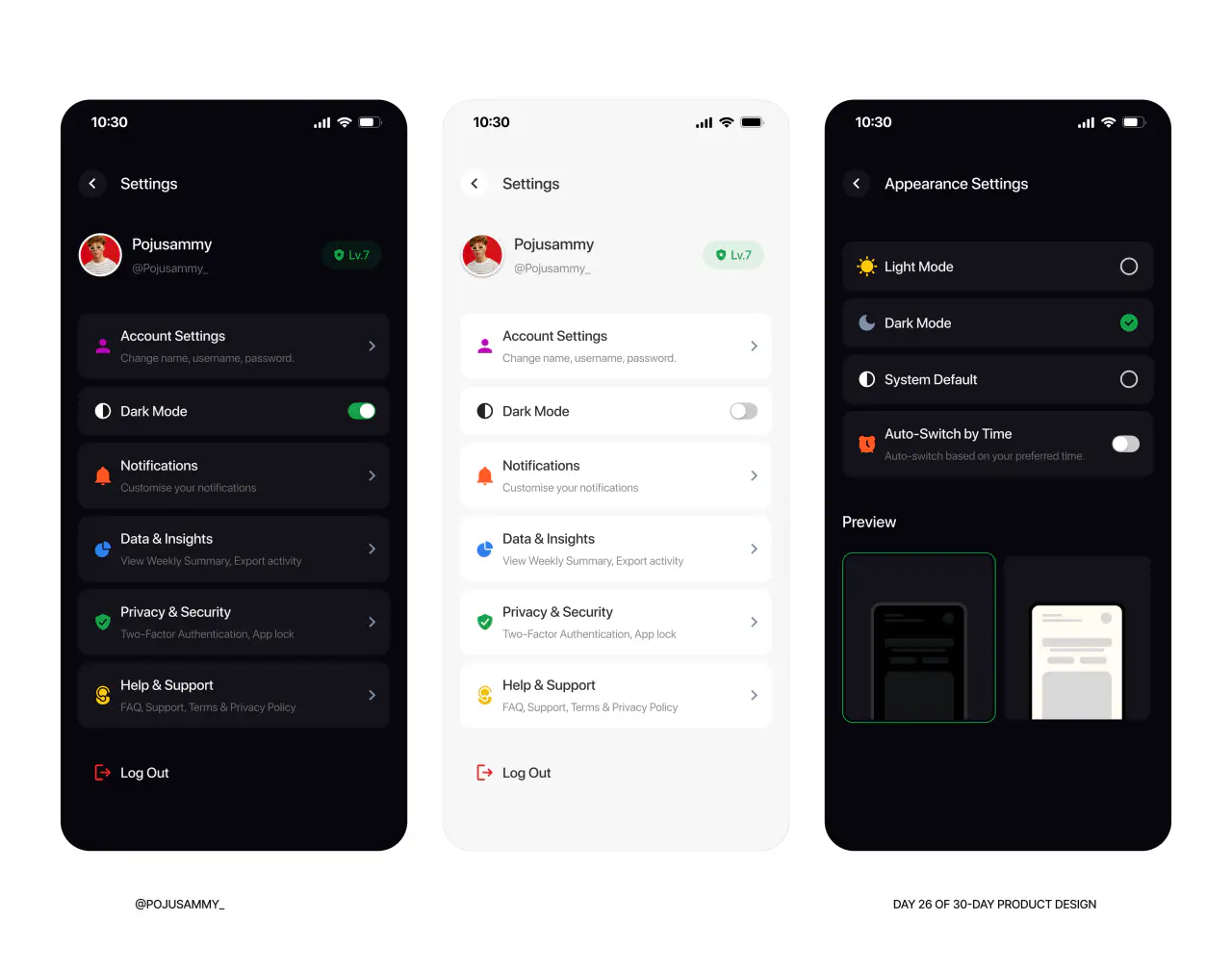 Settings Screen